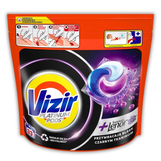 KAPSULKI-DO-PRANIA-VIZIR-PLATINUM-PODS-SWIEZOSC-LENOR-CZARNE-TKANINY-33-SZT KAPSUŁKI DO PRANIA VIZIR PLATINUM PODS ŚWIEŻOŚĆ LENOR CZARNE TKANINY 33 SZT - obrazek 1