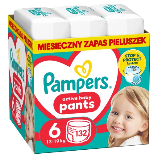 Pampers-Active-Baby-Pants-Rozmiar-6-132-szt-Pieluchomajtki-Miesieczny-zapas Pampers Active Baby Pants Rozmiar 6 132 szt Pieluchomajtki Miesięczny zapas - obrazek 1