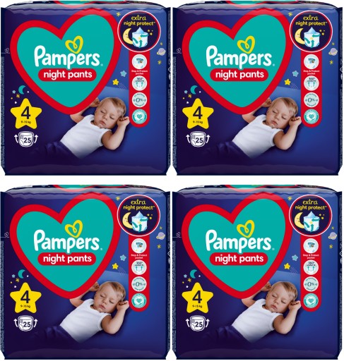 Pampers-Pants-Night-4-100-szt-9-15-kg-Pieluchomajtki Pampers Pants Night 4 100 szt. 9-15 kg Pieluchomajtki - obrazek 1