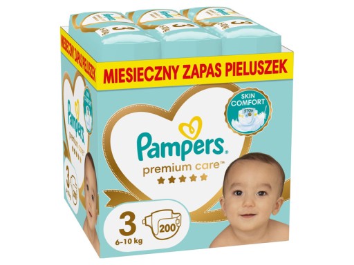 Pieluchy-PAMPERS-Premium-Care-Monthly-Box-3-Midi-200-szt Pieluchy PAMPERS Premium Care Monthly Box 3 Midi (200 szt.) - obrazek 1