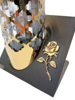 SOLARNY ZNICZ LED NAGROBNY ZŁOTY WYTRZYMAŁY WIECZNA LAMPKA PARIS 23CM - obrazek 7