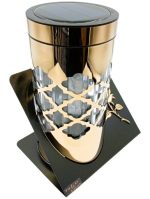 SOLARNY ZNICZ LED NAGROBNY ZŁOTY WYTRZYMAŁY WIECZNA LAMPKA PARIS 23CM - obrazek 4