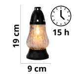 Znicz szklany na grób 12 szt duży biały lampion 19cm z wkładem palenia grób - obrazek 2