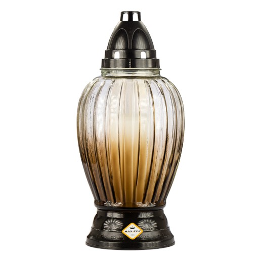 Znicz-szklany-ozdobny-na-grob-z-wkladem-MAX-POL-29cm Znicz szklany ozdobny na grób z wkładem MAX-POL 29cm - obrazek 1