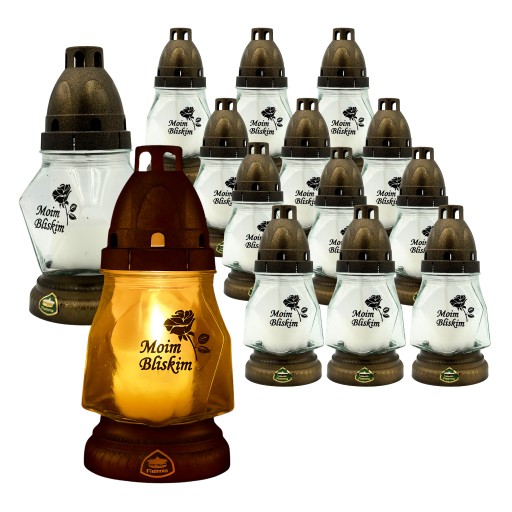 Znicze-na-Wszystkich-Swietych-12sztuk-Szklane-Lampiony-na-Grob-17cm-Wklad Znicze na Wszystkich Świętych 12sztuk Szklane Lampiony na Grób 17cm +Wkład - obrazek 1