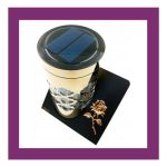 SOLARNY ZNICZ LED NAGROBNY ZŁOTY WYTRZYMAŁY WIECZNA LAMPKA PARIS 23CM - obrazek 13