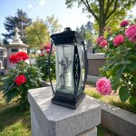 ZESTAW 2x ZNICZ SZKLANY 27CM RÓŻA ZNICZE NA CMENTARZ + GRATIS ZAPALARKA - obrazek 7